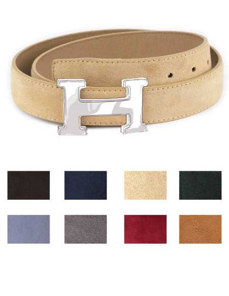 SUEDE Leather Reversible Belt Strap for HERMÈS Buckle Belt Kit
