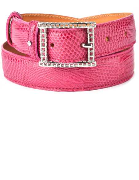 Cinturón exótico de lagarto para mujer, color personalizado