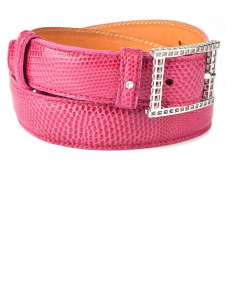 Cinturón exótico de lagarto para mujer, color personalizado