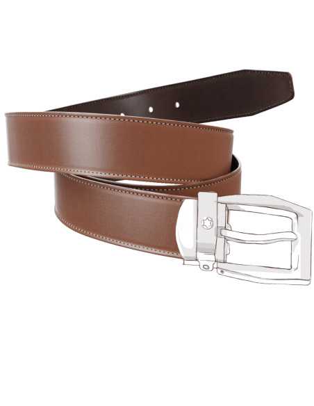 Cinturón Reversible de Piel de Becerro Liso para Hebillas MONTBLANC