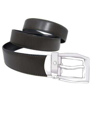 Cinturón Reversible de Piel de Becerro Liso...