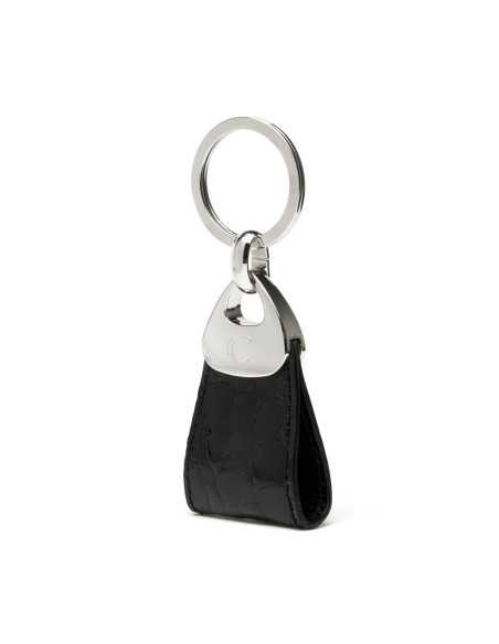 Llavero Compacto de Cuero de Cocodrilo - Elegante y Personalizable