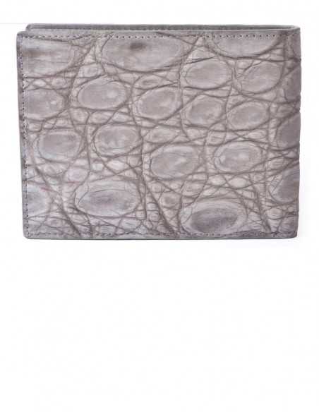 Men's Horizontal Nubuck Alligator BiFold Wallet Back View