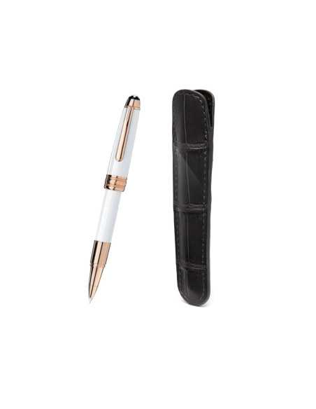 Estuche de Cuero de Cocodrilo para Bolígrafos, Lápices y Roller Montblanc