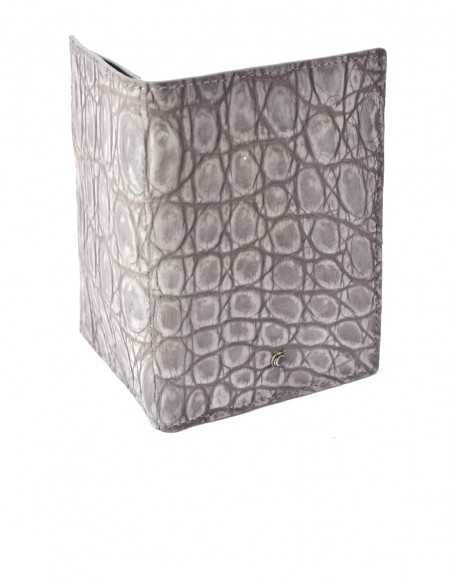 Limitierte Herren-Vertikal-Bifold-Geldbörse aus Nubuk-Krokodilleder