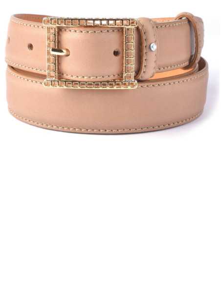 Cintura Donna in Pelle Liscia Pieno Fiore Box - Eleganza e Qualità Artigianale, Personalizzabile Colore e Taglia