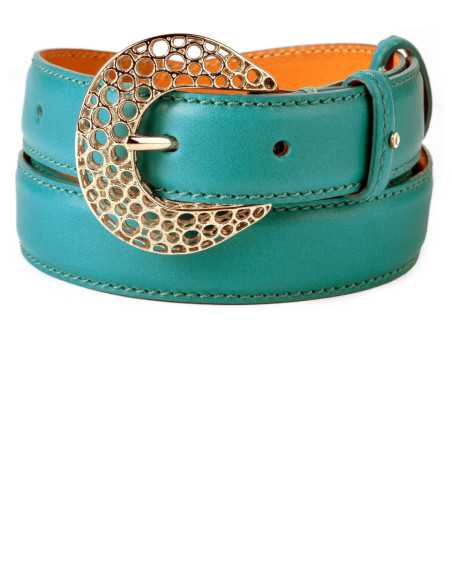 Cintura Donna in Pelle Liscia Pieno Fiore Box - Eleganza e Qualità Artigianale, Personalizzabile Colore e Taglia