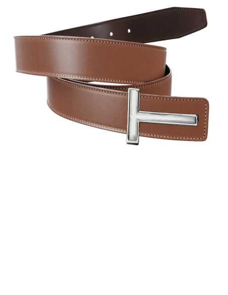 Cinturón Reversible de Piel Lisa para Hebillas T de TOM FORD