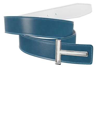 Wende-Gürtel aus Glattem Leder für T-Schnallen...