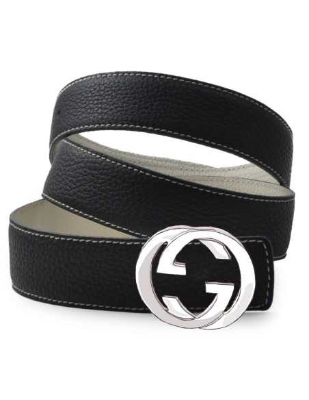 Cinturón de Reemplazo en Cuero de Ternera Texturizado para Hebilla GUCCI Double G