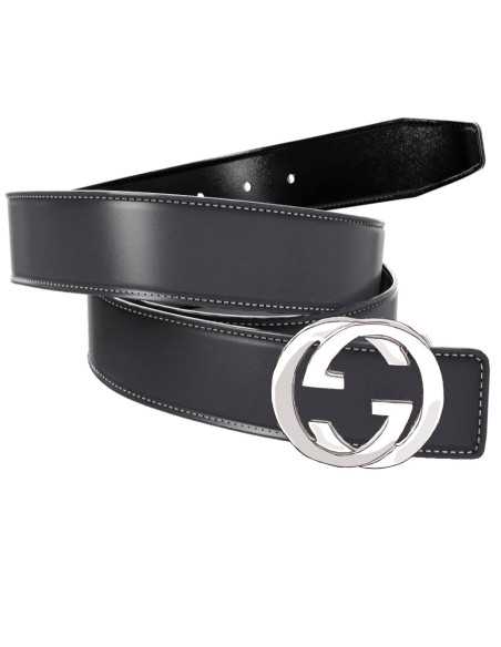 Correa de reemplazo de cuero liso para hebillas GUCCI Double G