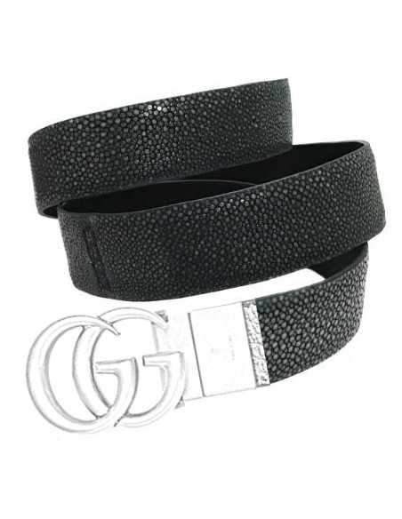 Gürtel aus gegerbtem Rochenleder für GUCCI Double G Schnallen