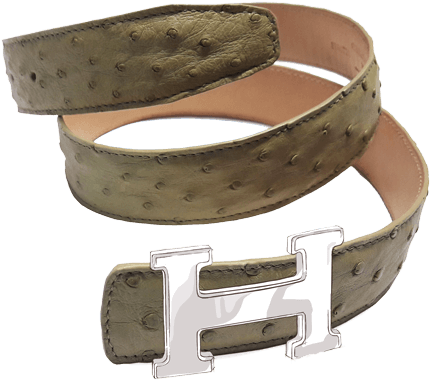 Hermés Ostrich leather Belt Strap