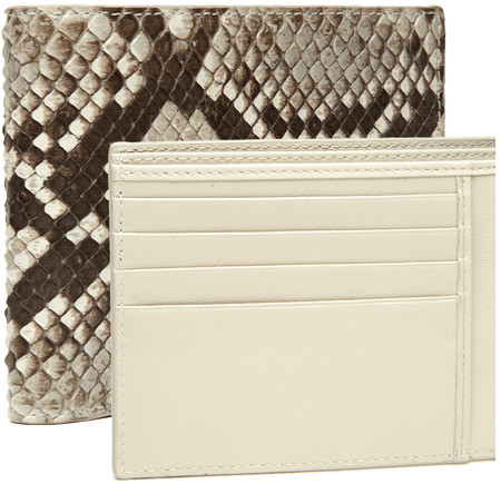 Snakeskin Python leather men's horizontal wallet
